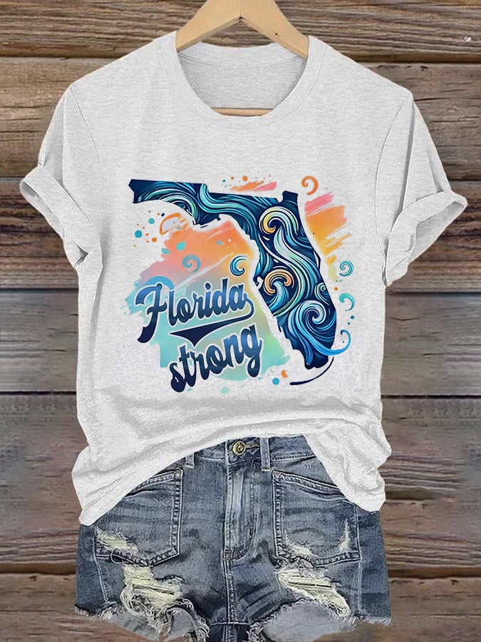 Women's Florida Strong Printed Crew Neck T-Shirt