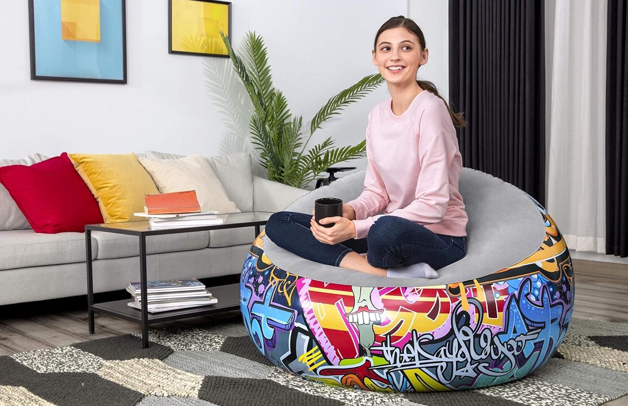 Graffiti Inflatable bean bag Airchair. Multi-Colou