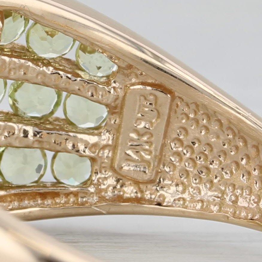 2ctw Green Peridot Ring 14k Yellow Gold Size 10