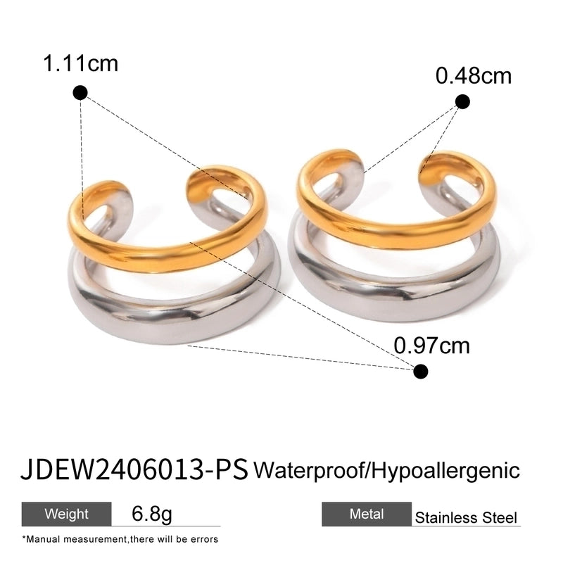 1 Pair Minimalist Classic Style Geometric Mixed Color 304 Stainless Steel Ear Studs