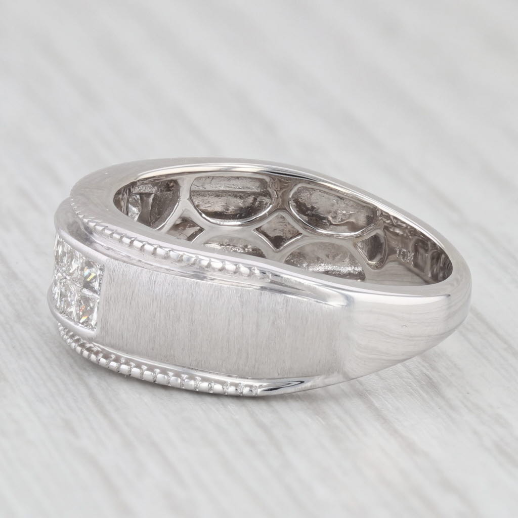 0.90ctw Diamond Men's Ring 10k White Gold Size 10 Wedding Band