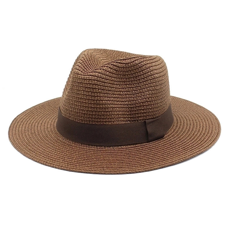 Unisex Minimalist Solid Color Flat Eaves Fedora Hat