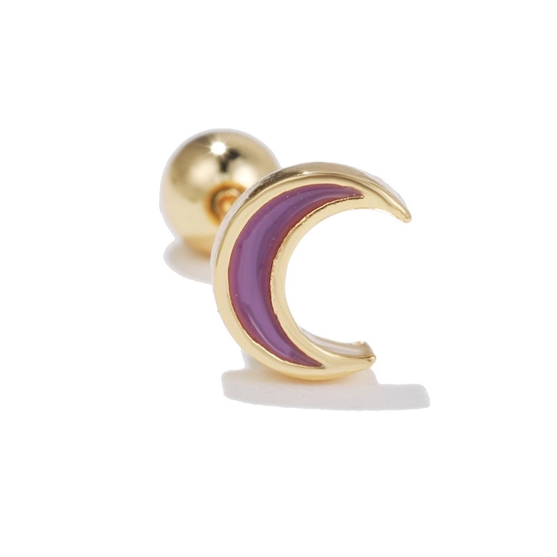 Ear Cartilage Rings & Studs Minimalist Star Brass No Inlaid