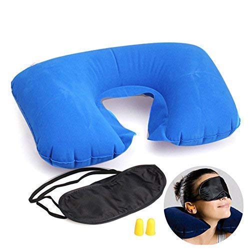 3 In 1 Travel Neck PIllow With Eye Shade Mask & Ear Plugs