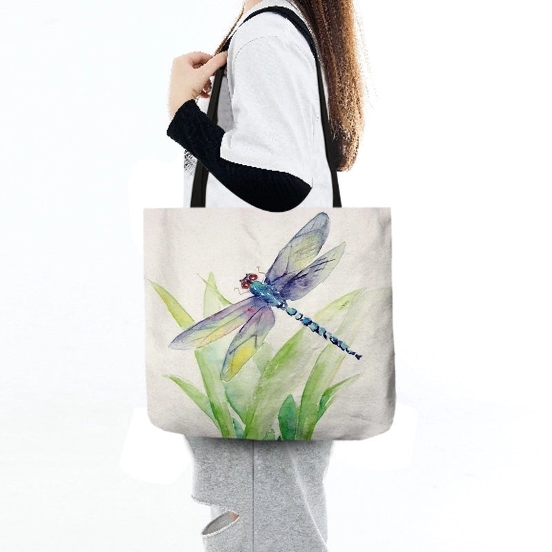 3 Pieces Women's Medium Polyester Bird Basic Square Open Shopping Bags