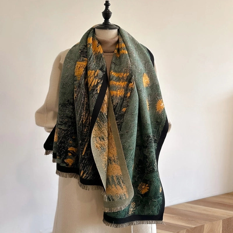 Women's Classic Style Color Block Imitation Cashmere Scarf
