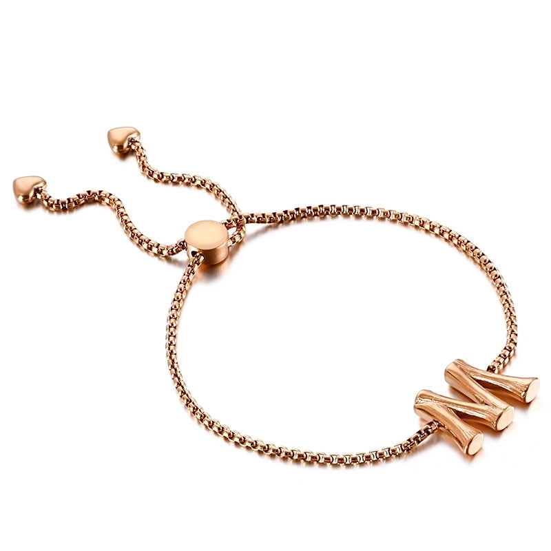 Casual Minimalist Letter Heart Shape Stainless Steel 18K Gold Plated Bracelets In Bulk