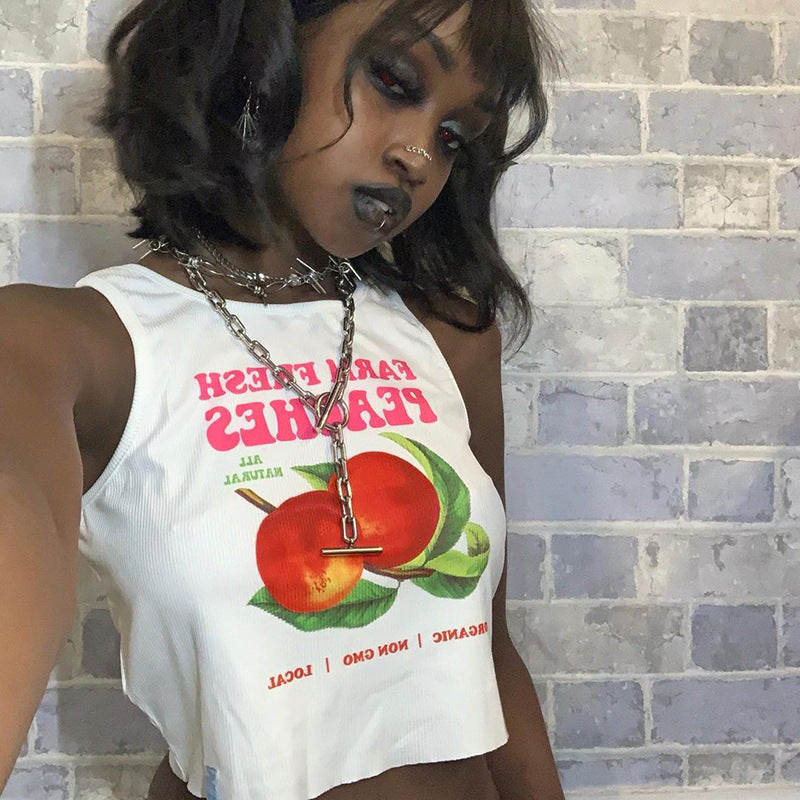 Farm Fresh Peaches Ribbed Top