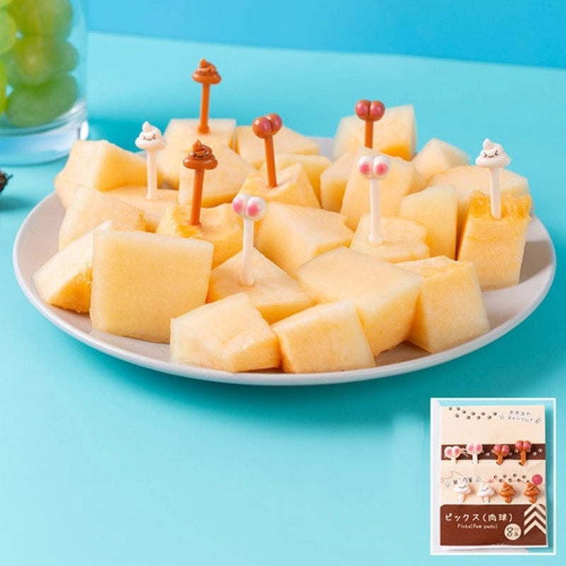 Cute Cartoon Plastic Fruit Fork 1 Set