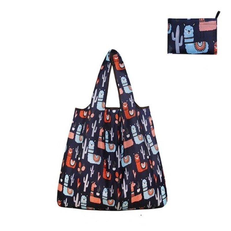 Women's Minimalist Classic Style Color Block Oxford Cloth Shopping Bags