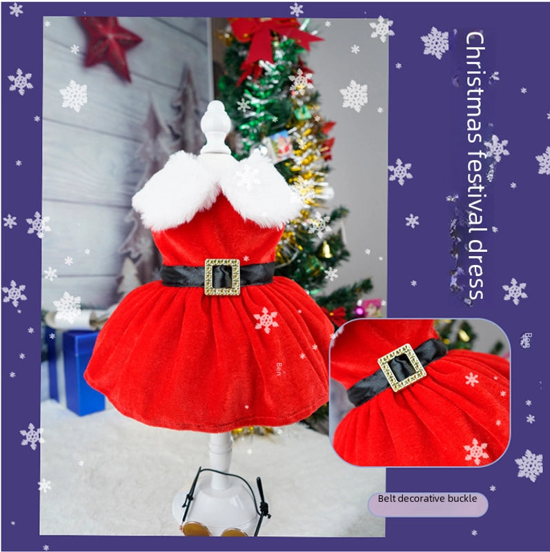 Pet Christmas Clothes Winter Old Man Classic Dog Clothes Christmas Dress Winter New Year Clothes Holiday One Piece