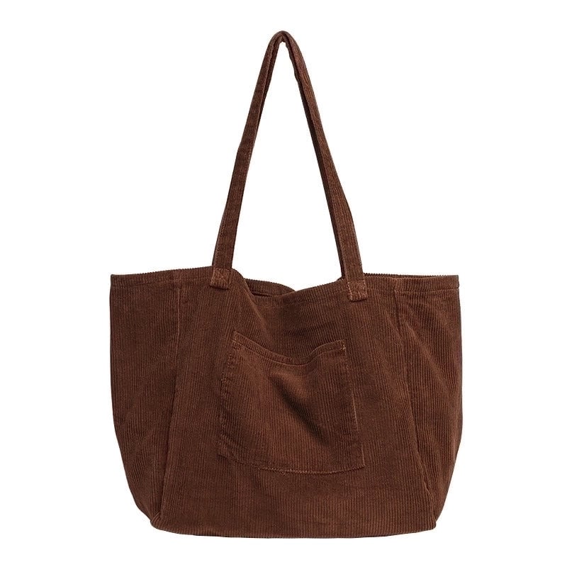 Women's Large Corduroy Solid Color Basic Open Underarm Bag