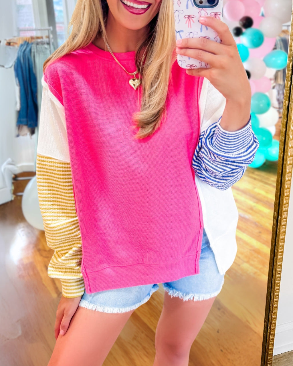 Pink Mix Match Pullover