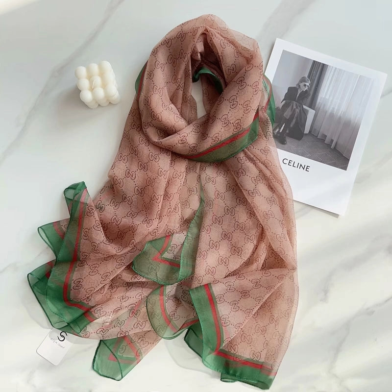 Spring And Summer New Yourou Silk Scarf Large Size Printed Beach Towel Dot Travel Vacation Sunscreen Scarf Women's Spot