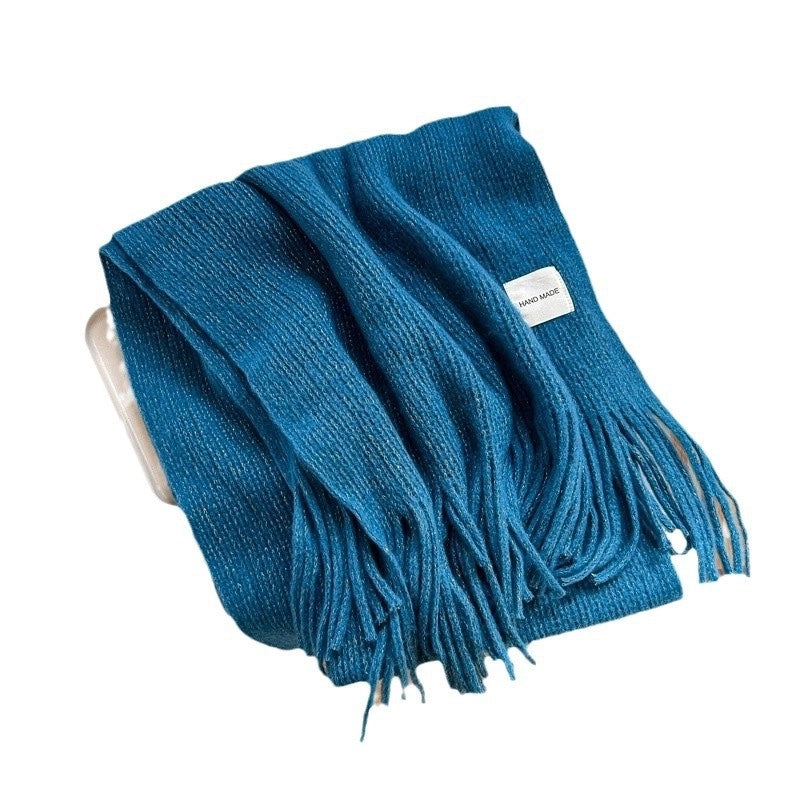 Women's Casual Minimalist Solid Color Acrylic Tassel Scarf