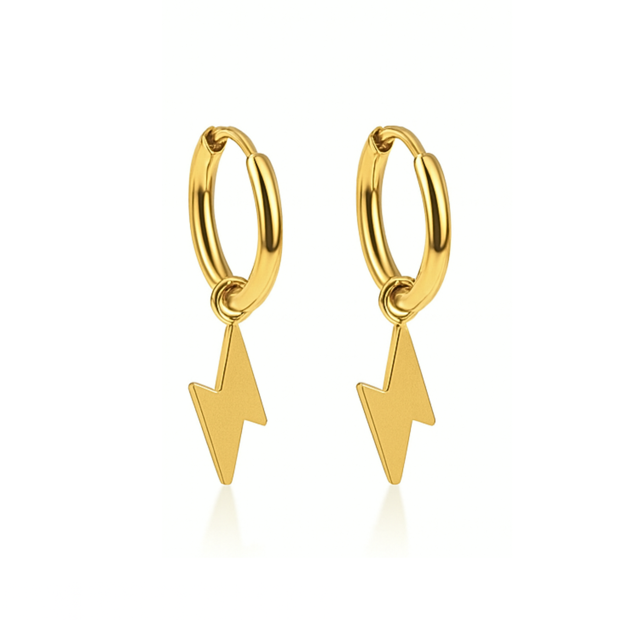 Baby lightning charm hoops - Gold