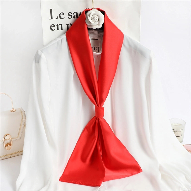 Women's Minimalist Classic Style Solid Color Polyester Silk Scarf