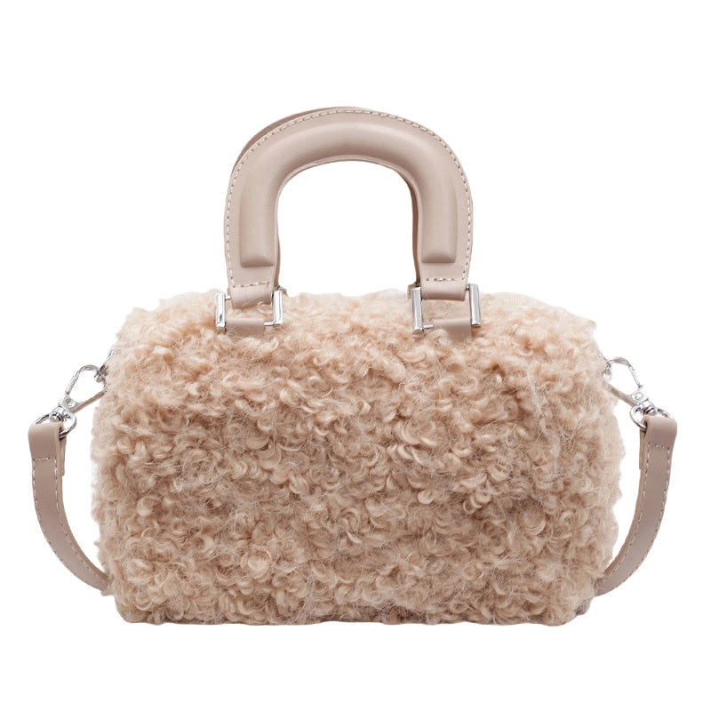 Women's Plush Square Streetwear Square Zipper Handbag Crossbody Bag