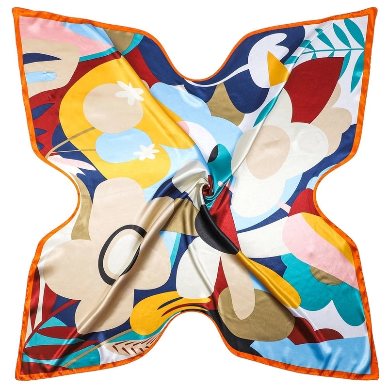 Women's Streetwear Printing Satin Silk Scarf