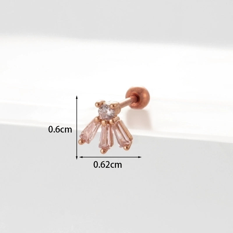 Ear Cartilage Rings & Studs Geometric Copper Plating Artificial Gemstones