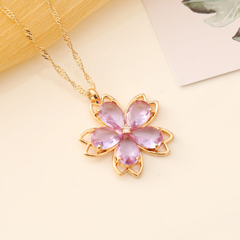 Fashion Flower Copper Electroplating Necklaces