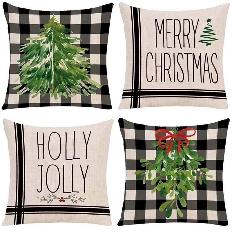 Fashion Christmas Tree Letter Elk Polyester Pillow Cases
