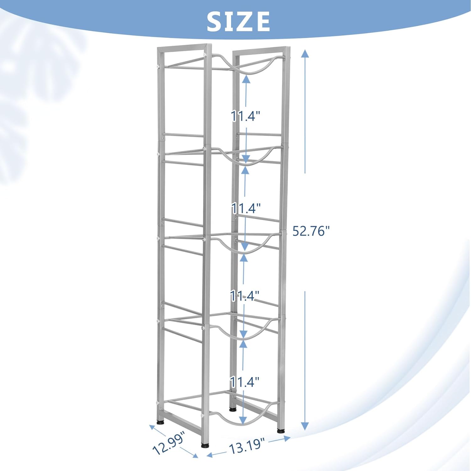 5 Layer Bottle Rack. Metal Water Bottle Holder Storage Rack