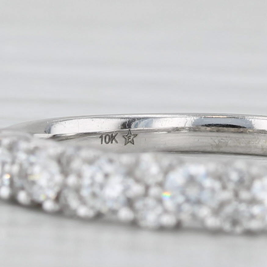 0.46ctw Diamond Wedding Band 10k White Gold Ring Stackable Size 8
