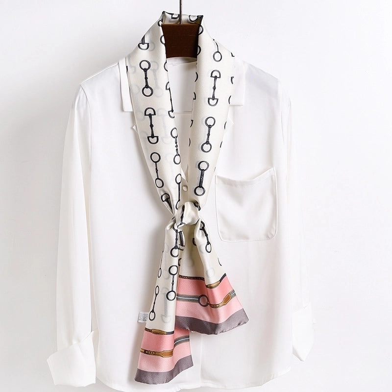 Women's Elegant Printing Satin Silk Scarf