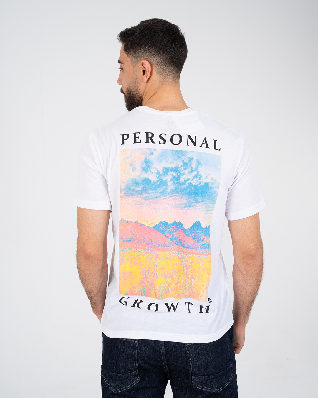 Double Printed Mens T-shirt Short Sleeved
