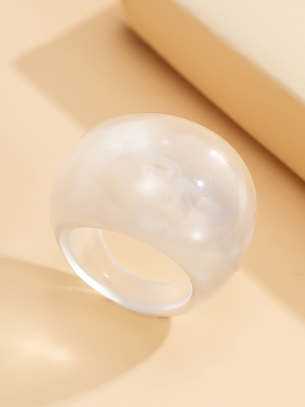 Solid Color Geometric Resin Rings Accessories