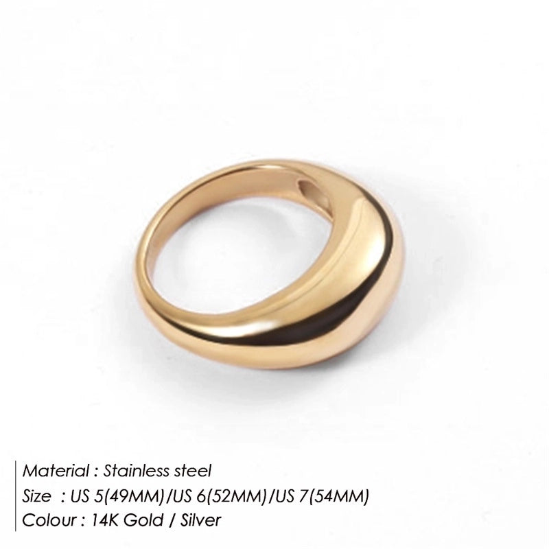 Simple Stainless Steel Simple Fashion Solid Color Ring