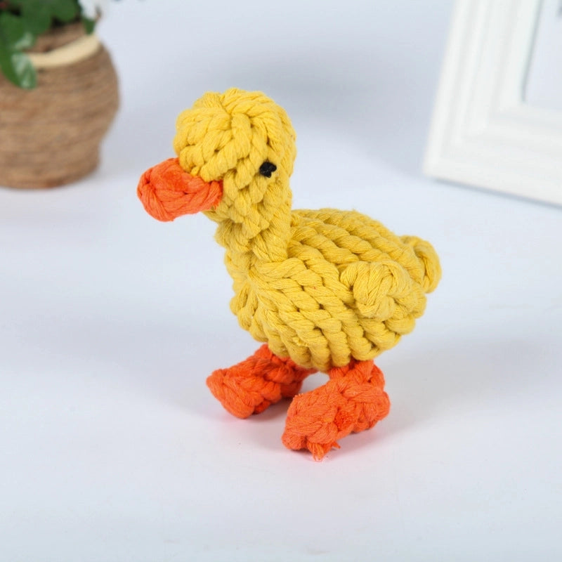 Cute Woven Animal Cotton Rope Molar Cat And Dog Toys