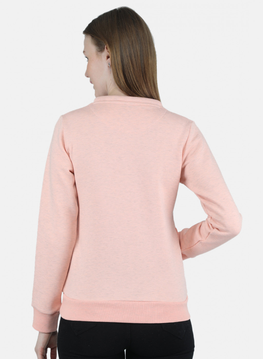 Women Peach Printed Sweatshirt