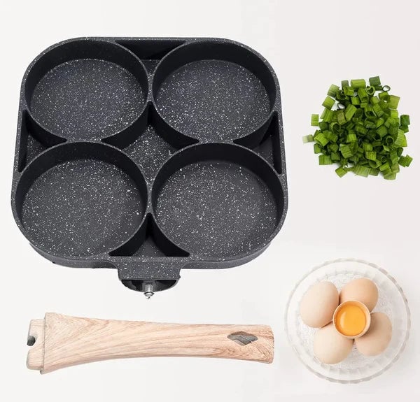 4-Hole Fried Non Stick Pan for Egg. Burger. Pancake. etc
