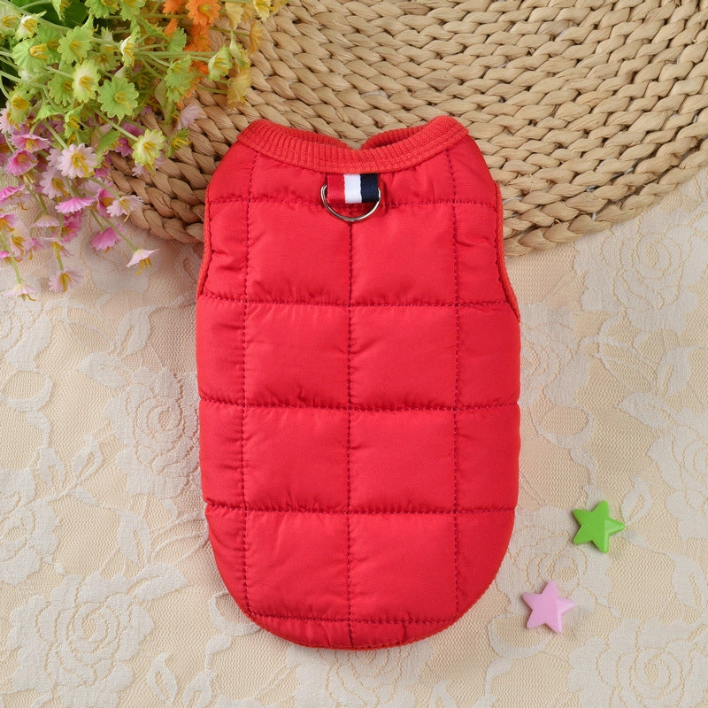 Simple Pet Clothes Dog Cat Clothing Cotton-padded Clothes Teddy Small Dog Marzis Autumn And Winter