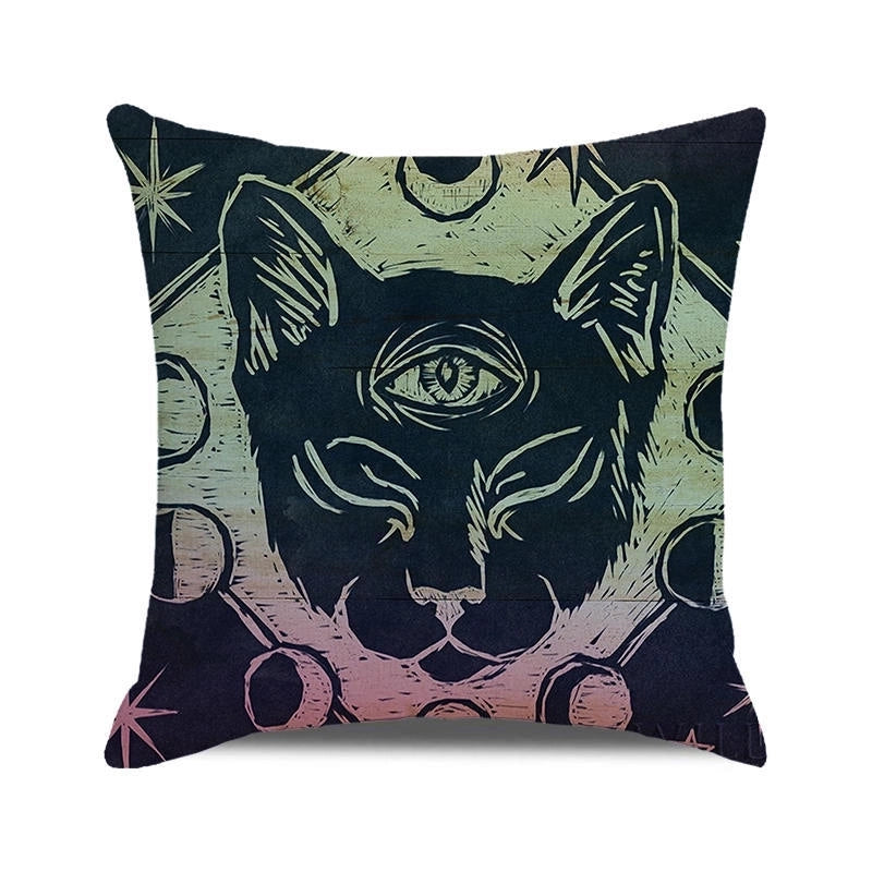 Halloween Retro Punk Palm Skull Cotton Pillow Cases Couch & Sofa Decor