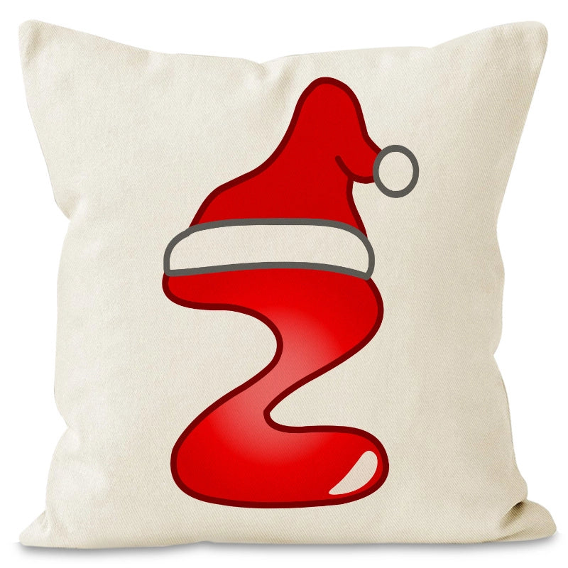 Christmas  Cute Modern Style Christmas Hat Letter Linen Polyester Pillow Cases Couch & Sofa Decor
