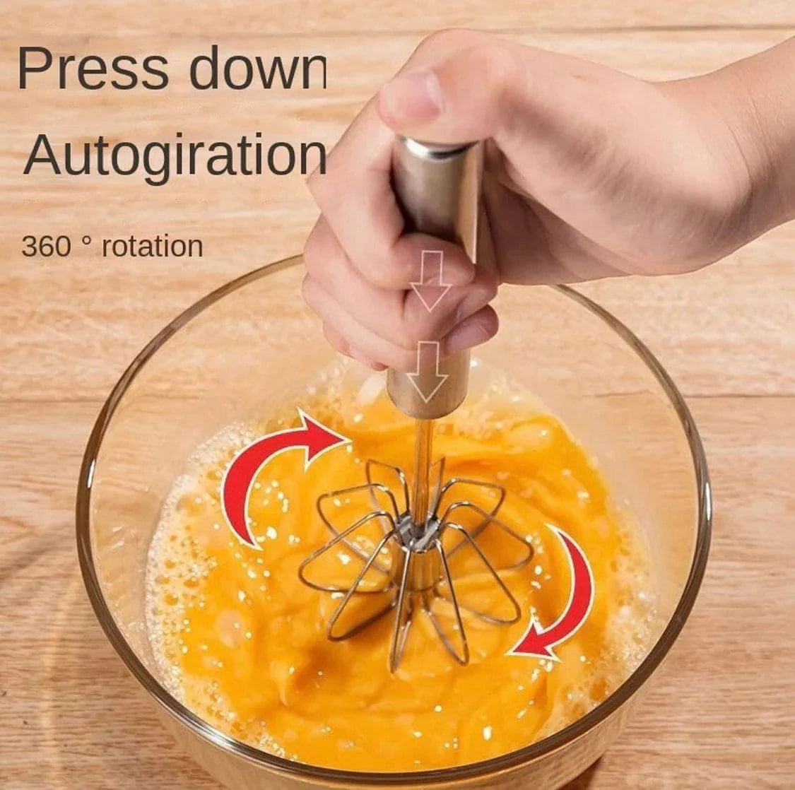Semi-Auto Egg Beater 鈥?Hand Press Whisk