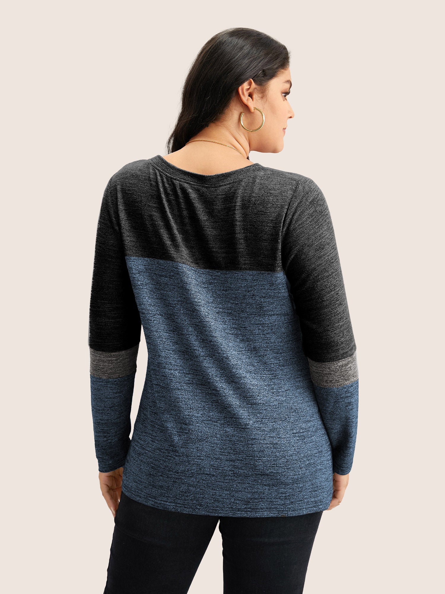 Heather Colorblock Contrast Crew Neck T-shirt