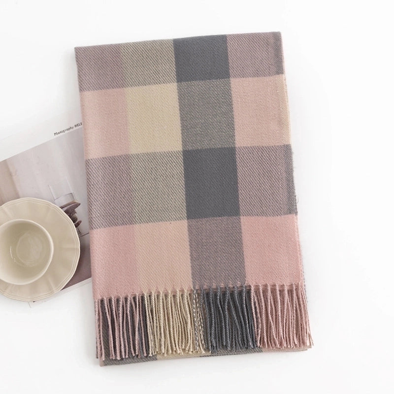 Unisex Casual Lattice Imitation Cashmere Scarf