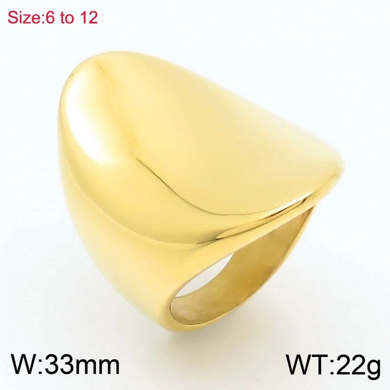 Vintage Style Geometric 304 Stainless Steel 18K Gold Plated Stainless Steel Rings