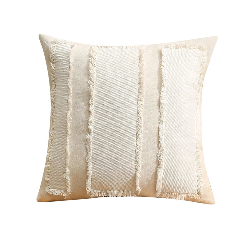 Casual Pastoral Stripe Solid Color Polyester Pillow Cases