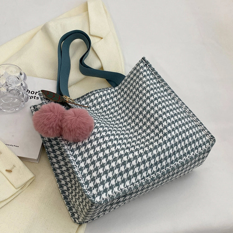 Women's Large Canvas  Vintage Style Square Open Shoulder Bag Tote Bag