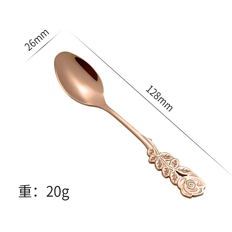 Casual Elegant Glam Flower Stainless Steel Spoon 1 Piece