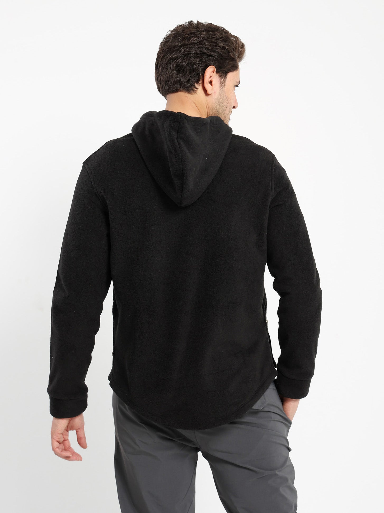 Mock Neck Hoodie with Zipper Closure