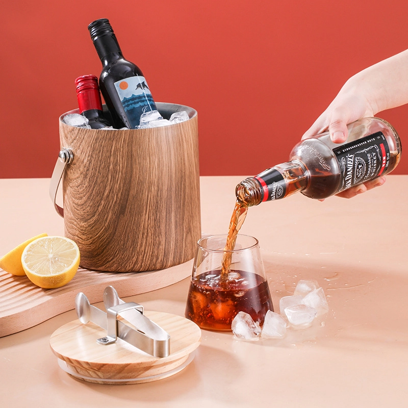 304 Stainless Steel Ice Barrel Ice Bucket Bar KTV Commercial Household Small Ice Grain Beer Bucket Storage Bucket