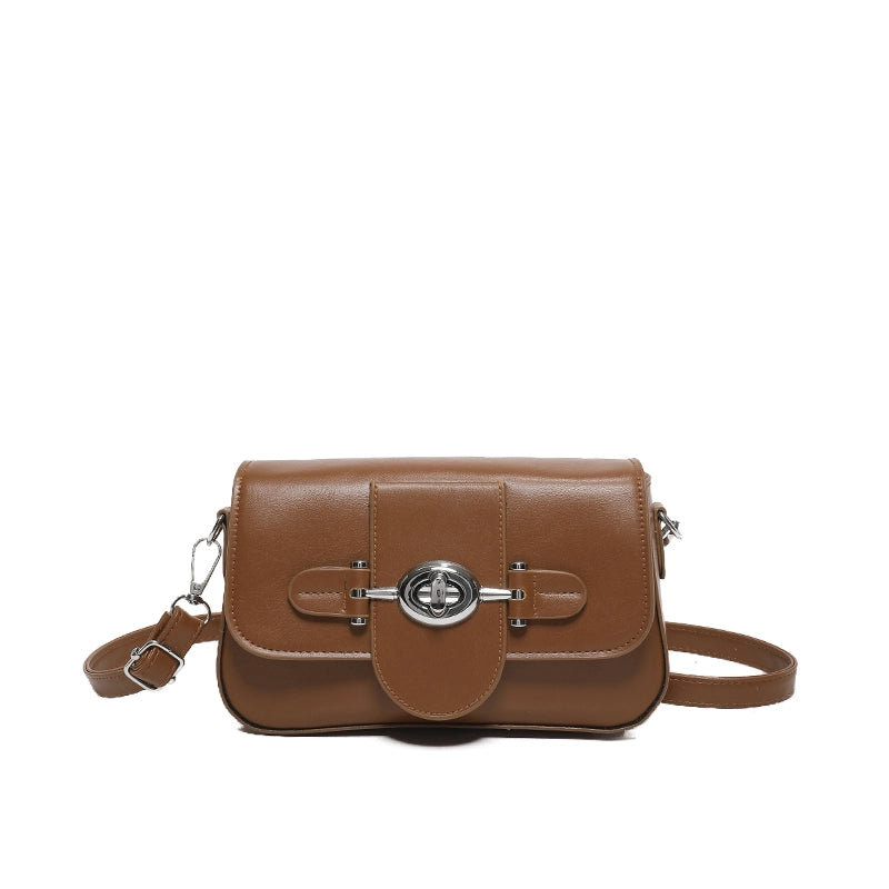 Women's Pu Leather Solid Color Streetwear Flip Cover Crossbody Bag