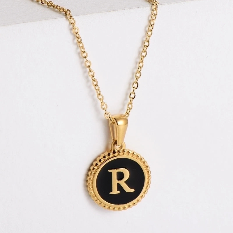 Fashion Letter 304 Stainless Steel No Inlaid 18K Gold Plated Plating Stainless Steel Necklaces