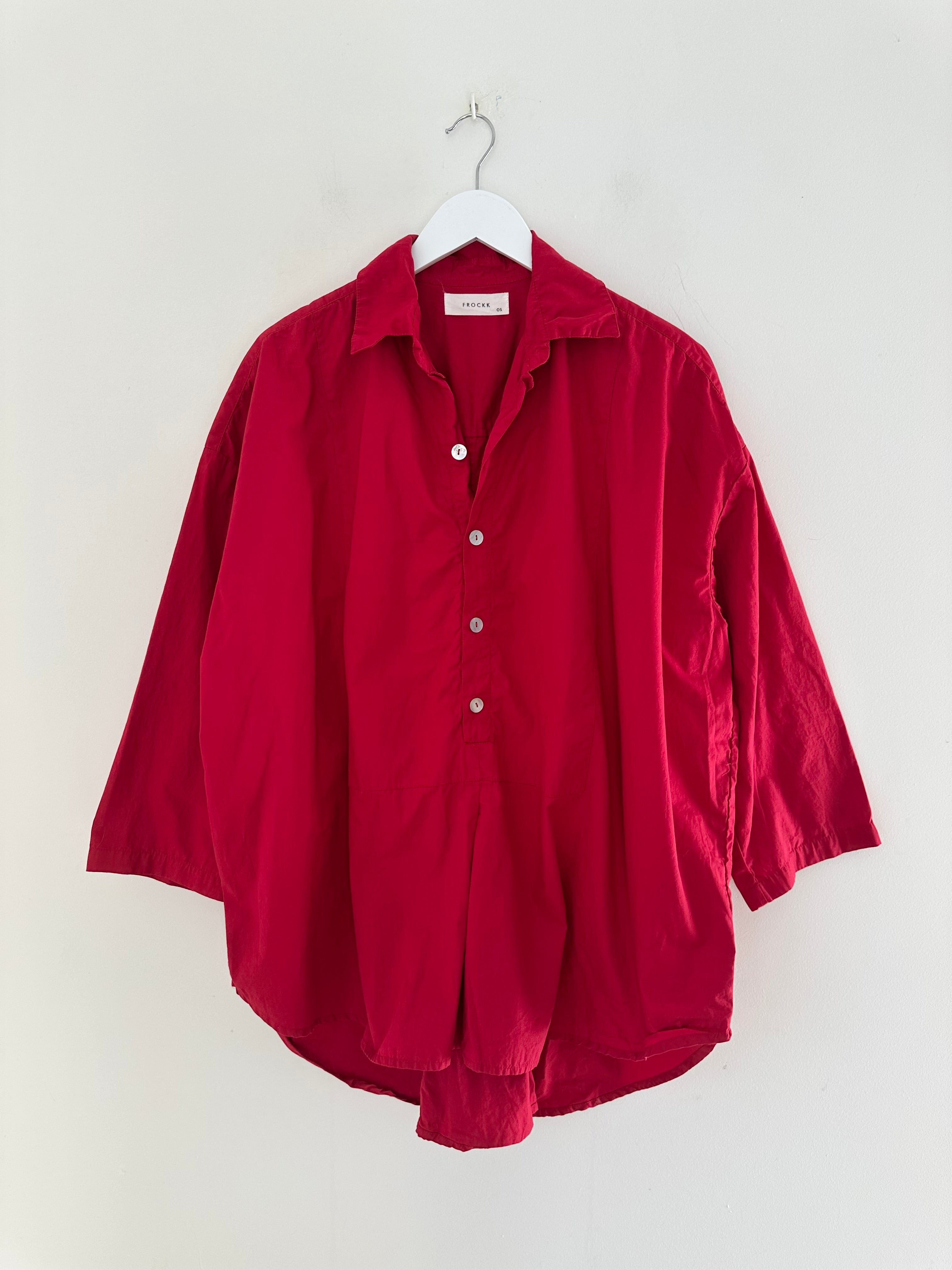 megan shirt - red cotton